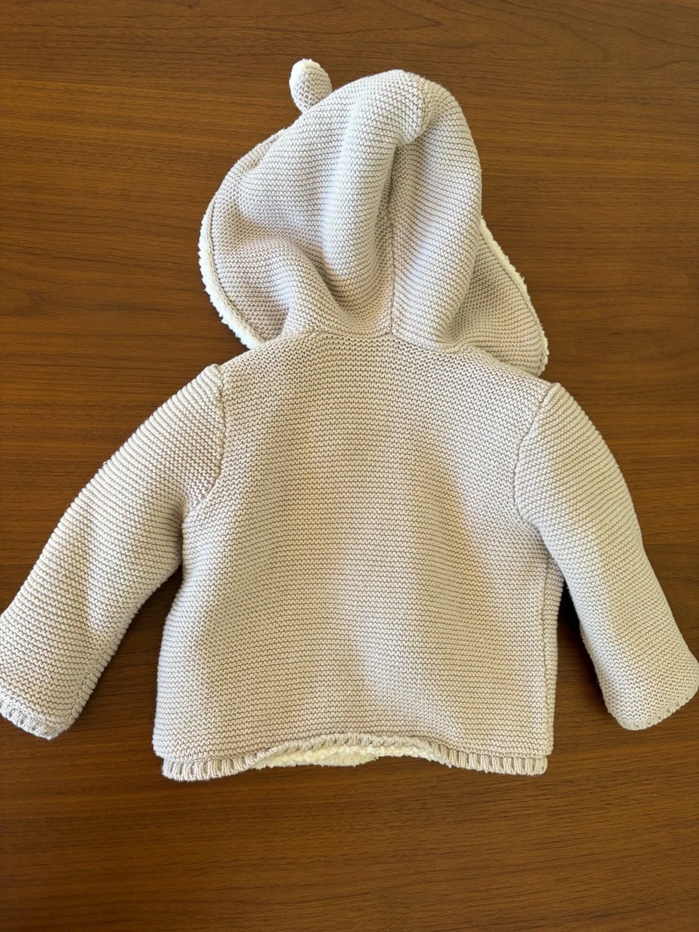 Carter’s beige/light taupe cozy baby jacket with teddy ears 6-9months